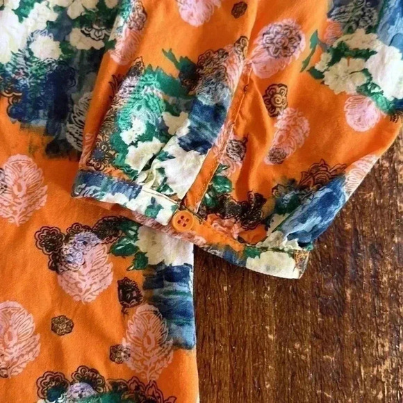 Crosby. | Orange & Blue Floral Print Blouse - Picture 4 of 5